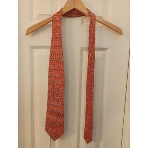Men's Zanetti Sophisticated 100% Silk Made In Italy Orange/Blue Neck Tie 57"
